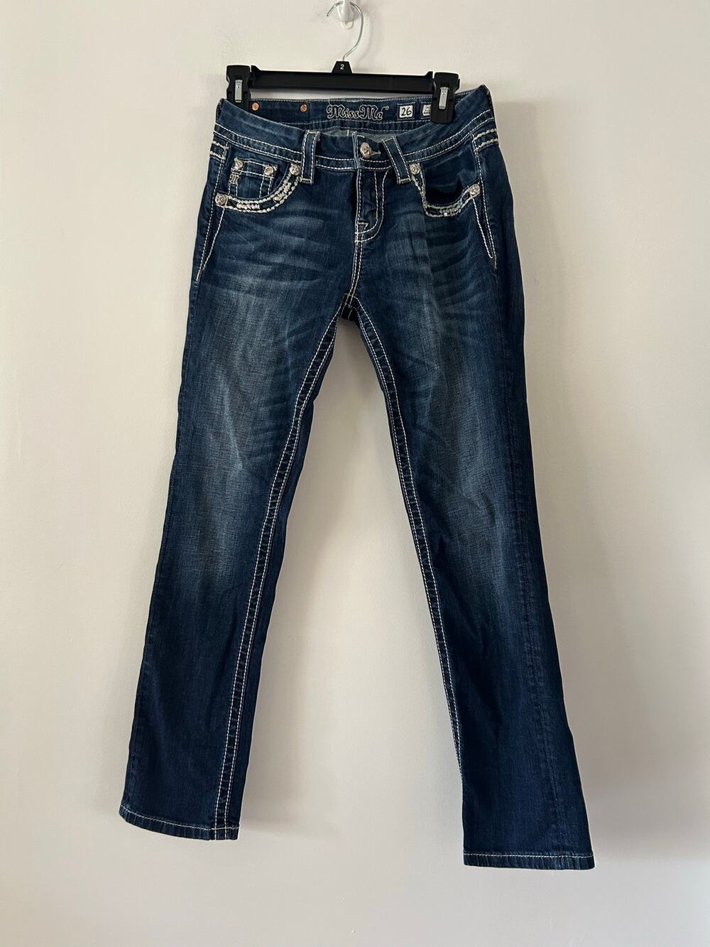 Miss Me Mid-Rise Easy Cropped Dark Wash Jeans Size 26